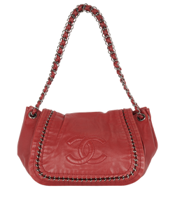 Accordion Flap Bag, Leather, Red, 10711369, 2*